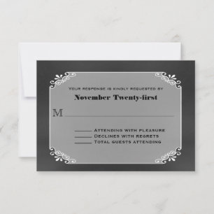 Rustige  Chalk Board Wedding RSVP-kaart RSVP Kaartje
