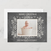 Rustige  Chalkboard-foto voor kerst Feestdagenkaart (Voorkant / Achterkant)