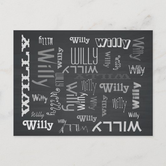Rustige Chalkboardnaam Collage Briefkaart (Voorkant)