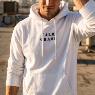 Rustige Chaos - Minimalistische Paradox Hoodie Wit