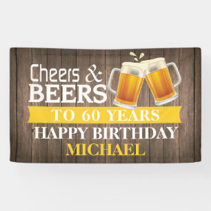 Rustige Cheers and Beers Happy 60th Birthday Yello Spandoek