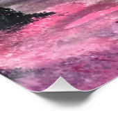 Rustige Cherry Blossoms Love koppel Red Umbrella Perfect Poster (Hoek)