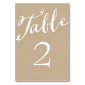 Rustige Chic Calligraphy Table Numbers Kaart (Achterkant)