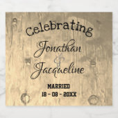 Rustige Chic Custom Wedding Liquor Bottle-labels Likeurfles Etiket (Enkel label)