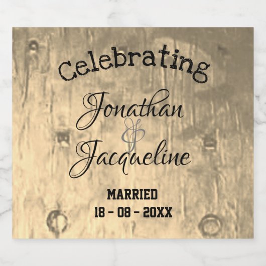 Rustige Chic Custom Wedding Liquor Bottle-labels Likeurfles Etiket (Enkel label)