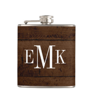 Rustige Chic Faux Klassic Monogram Heupfles
