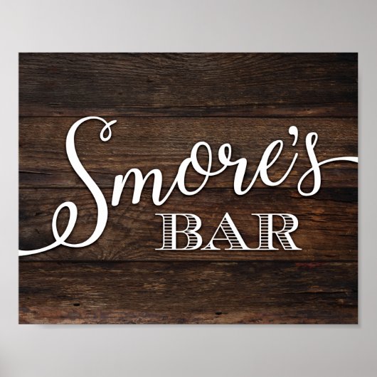 Rustige Chic SMORES BAR Sign Print (Voorkant)