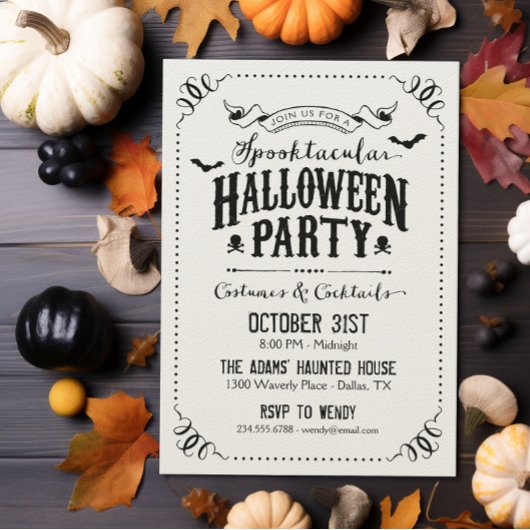 Rustige Chic Spooktacular Halloween Party Kaart