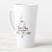 Rustige Christelijke kerstcaroltypografie Latte Mok (Linkerhoek)