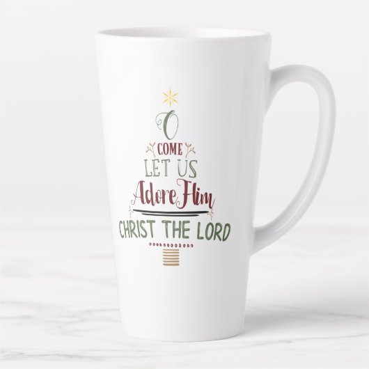 Rustige Christelijke kerstcaroltypografie Latte Mok (Rechts)
