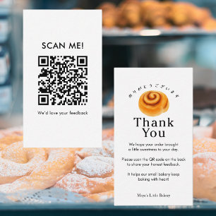 Rustige Cinnamon Roll Laat een Review QR Code Visitekaartje