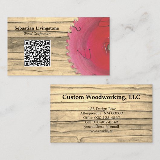 Rustige Circulaire Zw Code van het Hout van de Won Visitekaartje (Voorkant / Achterkant)