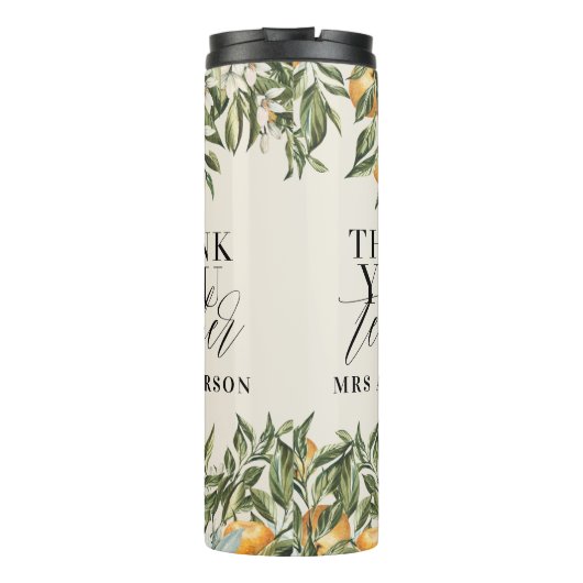 Rustige citrusvruchten oranje botanisch bedankt le thermosbeker (Achterkant)