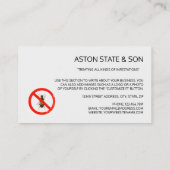 Rustige controle visitekaartje (Achterkant)