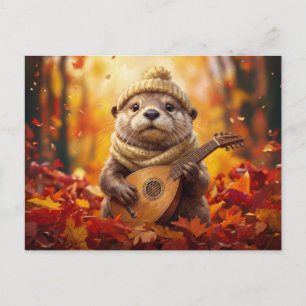 Rustige Cottagecore Herfst Otter Landschap Briefkaart