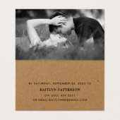 Rustige Country Kraft Simple Script Photo RSVP Car Visitekaartjes (Binnenkant ongevouwen)