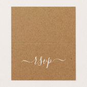 Rustige Country Kraft Simple Script Photo RSVP Car Visitekaartjes (Buitenkant ongevouwen)