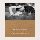 Rustige Country Kraft Simple Script Photo RSVP Car Visitekaartjes (Binnenkant ongevouwen)