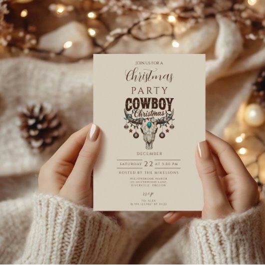 Rustige Cowboy Kerstmis Kaart