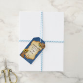 Rustige cowboylaarzen en pet-zonnebloemen denim cadeaulabel (Met Touw)