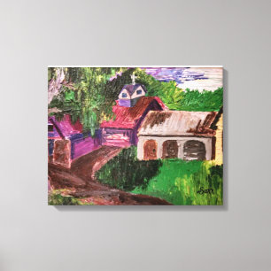 Rustige dag op een Boerderij in Vermont Canvas Pri Afdruk