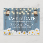 Rustige dagen & Lantern Dusty Blue Save the Date Aankondigingskaart (Voorkant)
