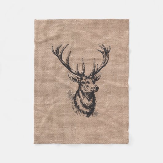 Rustige  Deer Antlers Fleece Deken (Voorkant)