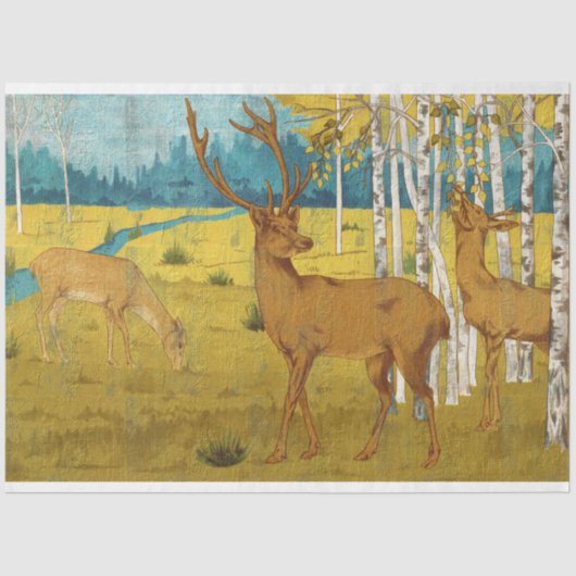 Rustige  deer Texture Decoupage Tissuepapier (Voorkant)
