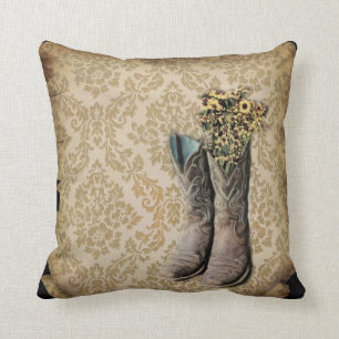 rustige demask western land cowboy boot kussen