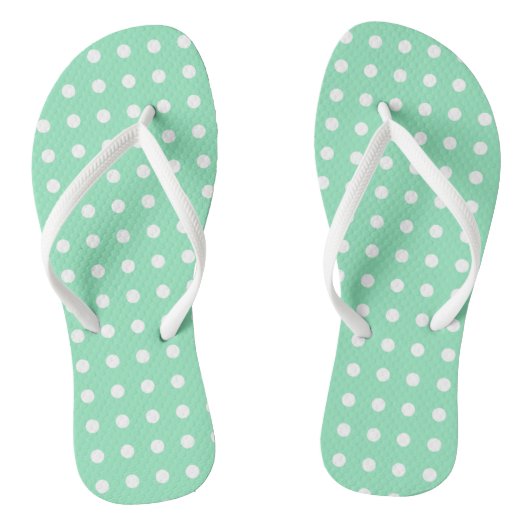 Rustige Design White, gekleurde Mint Green-Sjabloo Teenslippers (Voetbed)