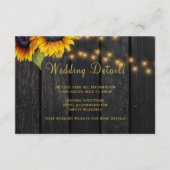 Rustige details over de bruiloft van zonnebloemen informatiekaartje (Voorkant)