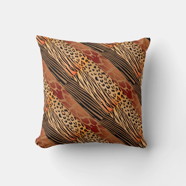 Rustige dierenpatchwork Zebra Stripe Pillow Kussen (Voorkant)
