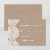 Rustige  Doily Wedding RSVP-kaart RSVP Kaartje (Voorkant / Achterkant)