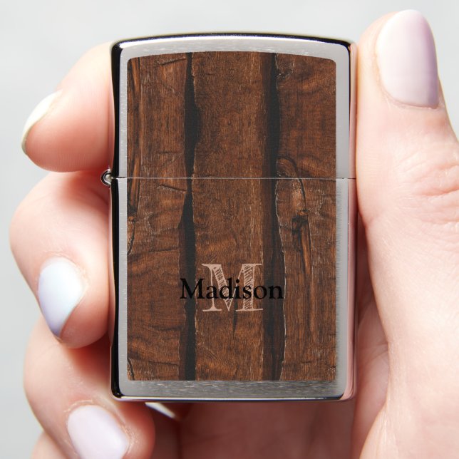 Rustige, donkerbruin, oud hout Monogram (In Hand)