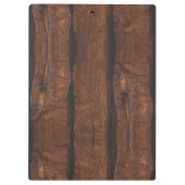 Rustige, donkerbruin, oud hout Monogram Klembord (Achterkant)
