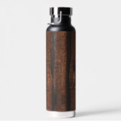 Rustige, donkerbruin, oud hout Monogram Waterfles (Rechts)