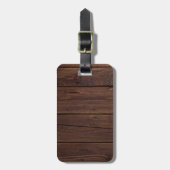 Rustige, donkerbruine houten flank landstijl bagagelabel (Voorkant verticaal)