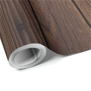 Rustige, donkerbruine houten flank landstijl cadeaupapier