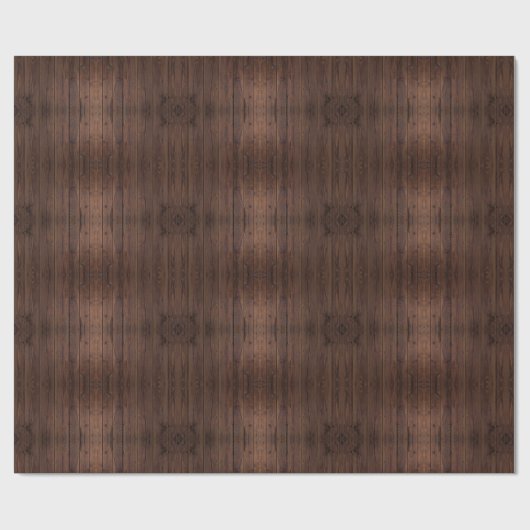 Rustige, donkerbruine houten flank landstijl cadeaupapier (Vlak)