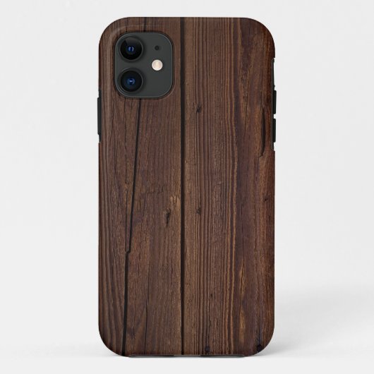 Rustige, donkerbruine houten flank landstijl Case-Mate iPhone case (Achterkant)
