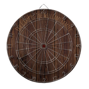 Rustige, donkerbruine houten flank landstijl dartbord
