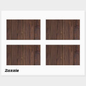 Rustige, donkerbruine houten flank landstijl rechthoekige sticker (Vel)