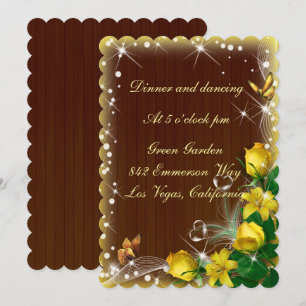 Rustige donkere houten geelbruine huwelijksrecepti kaart