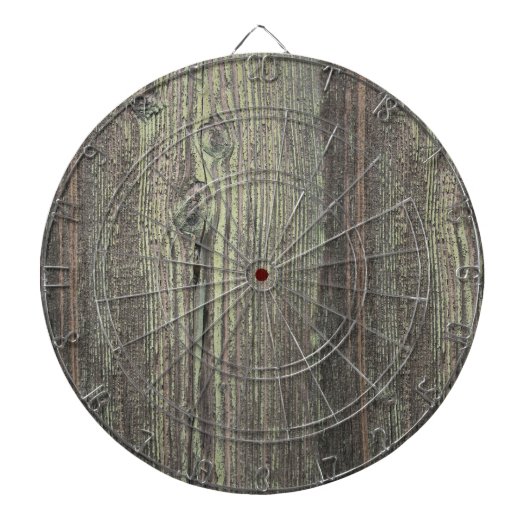 Rustige, donkere, weetherde houten achtergrond dartbord (Voorkant)