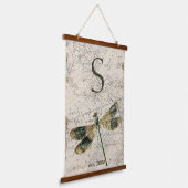 Rustige  dragonfly-monogram hangend wandkleed (Gebogen)