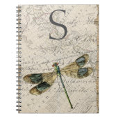 Rustige  dragonfly-monogram notitieboek (Voorkant)