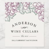 Rustige druiven | Thuiswinemaker Wijn Etiket (Enkel label)