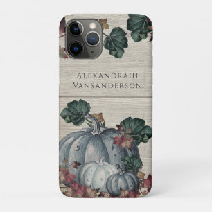 Rustige Dusty Blue Pumpkin laat grijs hout vallen iPhone 11 Pro Hoesje
