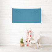 Rustige & eenvoudige Blauwe linnen gestructureerde Spandoek (Insitu)