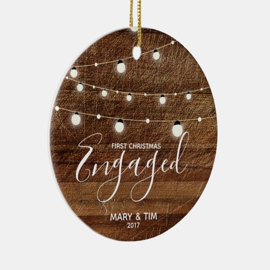 Rustige Eerste Kerstkerst met siercadeau Keramisch Ornament (Rechts)